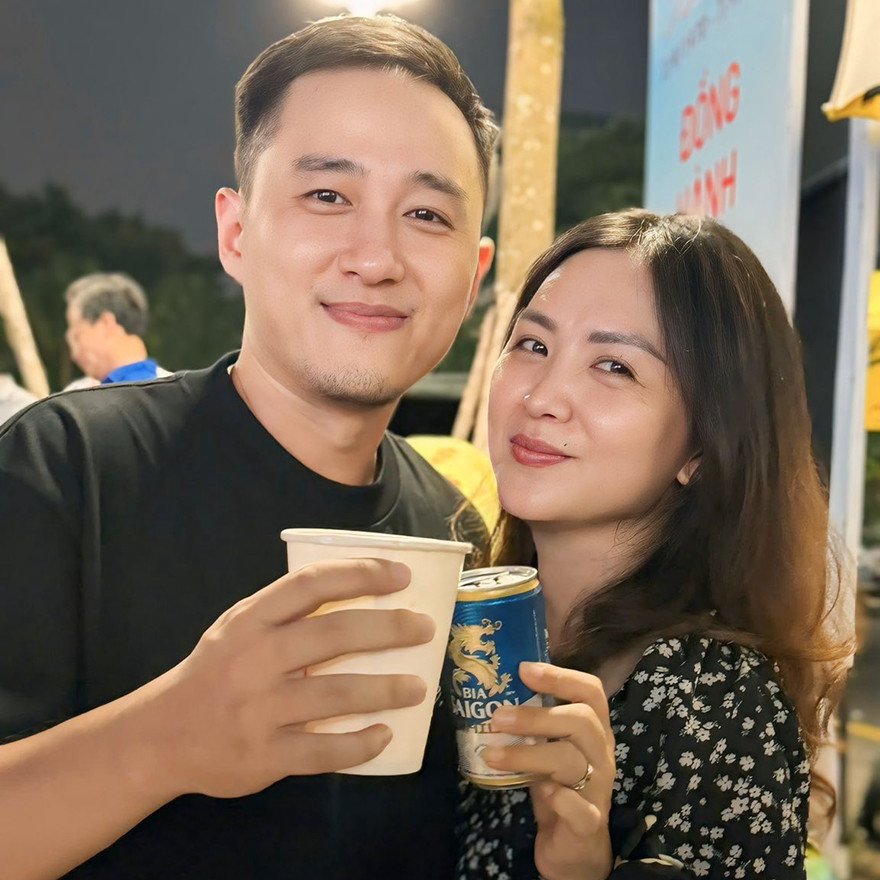 MC Ngọc Huy và vợ - BTV Trần Thu Hường. 