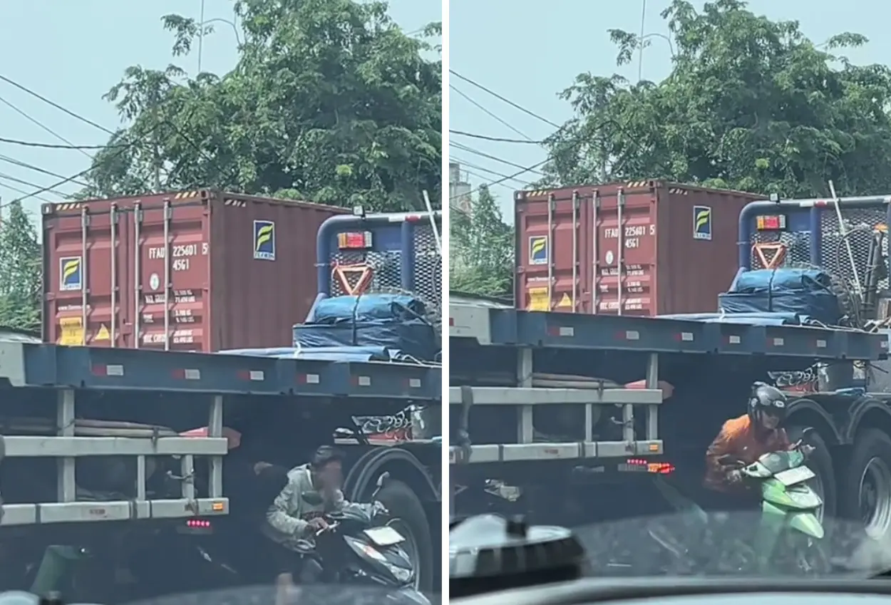 5 triệu người lạnh sống lưng khi xem clip 5 xe máy chui gầm container tránh tắc đường: Câu chuyện phía sau- Ảnh 1.
