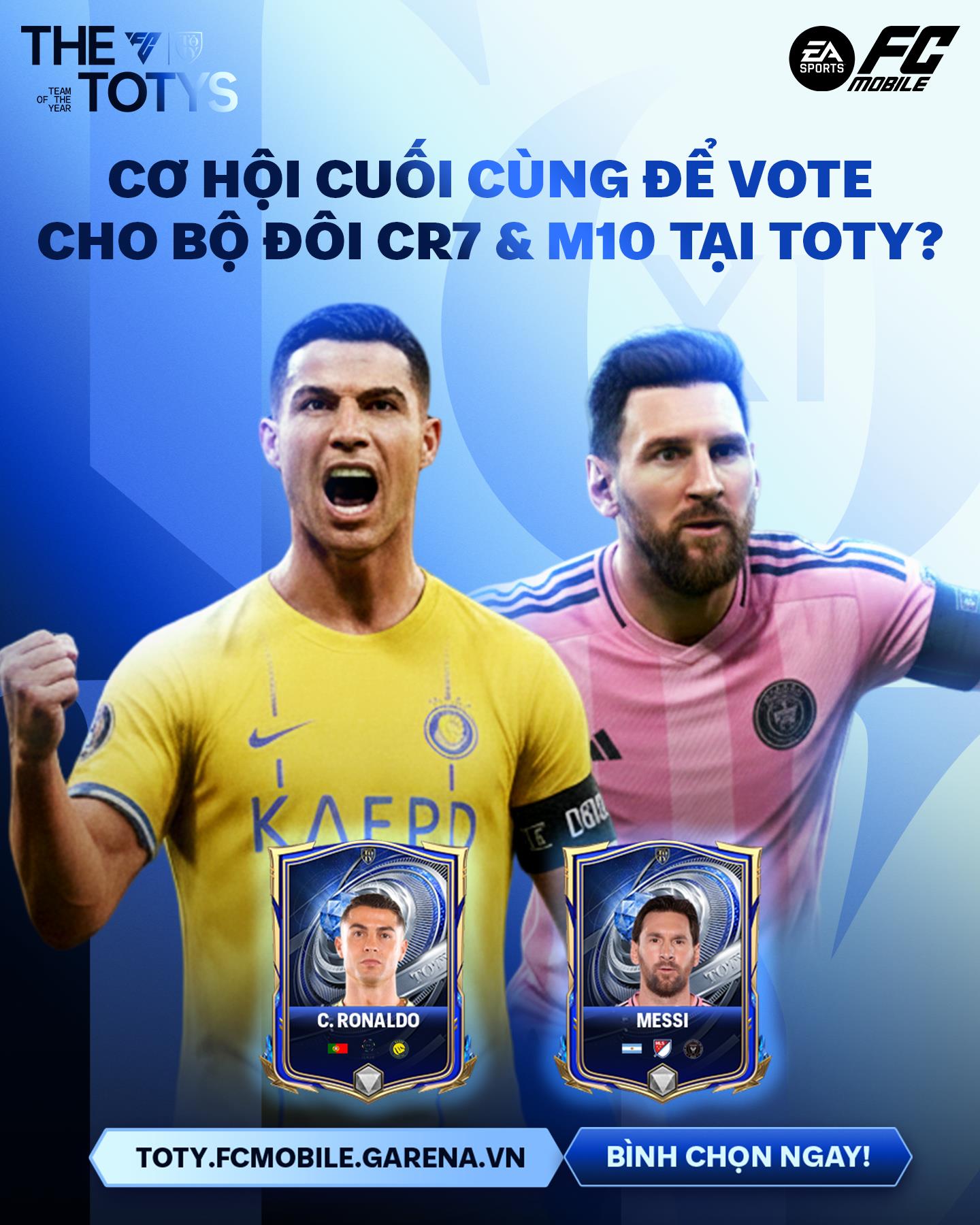 Messi hay Ronaldo: Ai thắng “đại chiến” TOTY FC Mobile Việt Nam?- Ảnh 1.