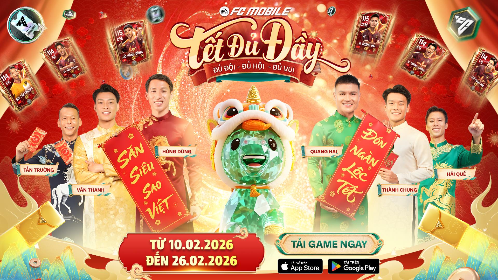 EA SPORTS FC Mobile Việt Nam tung sự kiện “Tết Đủ Đầy”: Lì xì lên tới 22.026 Đá Quý, dàn sao Việt hội tụ- Ảnh 1.