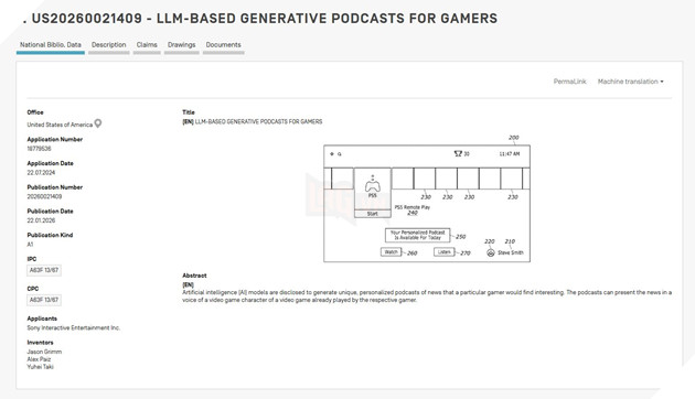 Sony Đăng Ký Bằng Sáng Chế Mới Cho Mô Hình Podcast Bằng Nhân Vật Game Kết Hợp AI