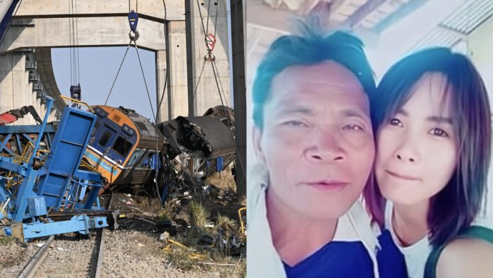 Con gái tử vong trên đường về nhà chịu tang cha vì cần cẩu đổ sập vào đoàn tàu đang chạy ở Thái Lan- Ảnh 1.