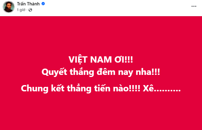 Hòa Minzy hứa tặng quà nóng, cùng Trấn Thành và dàn sao cổ vũ U23 Việt Nam chiến thắng U23 Trung Quốc- Ảnh 1.