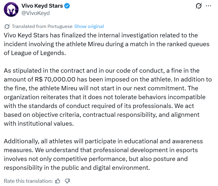 LMHT: Có phát biểu “phân biệt”, VKS MireU bị phạt tiền siêu khủng từ tổ chức và cả Riot screenshot 7 4