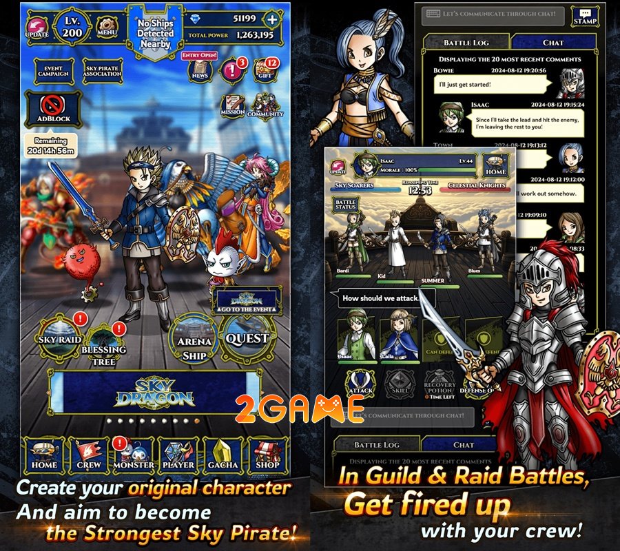 SKY DRAGON: Guild Battles – Trở thành “hải tặc bầu trời” thực thụ sky dragon guild battles mobile 3