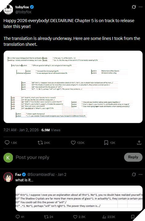 Toby Fox Chính Thức Đưa Ra Thông Báo Về Ngày Phát Hành Deltarune Chương 5 3