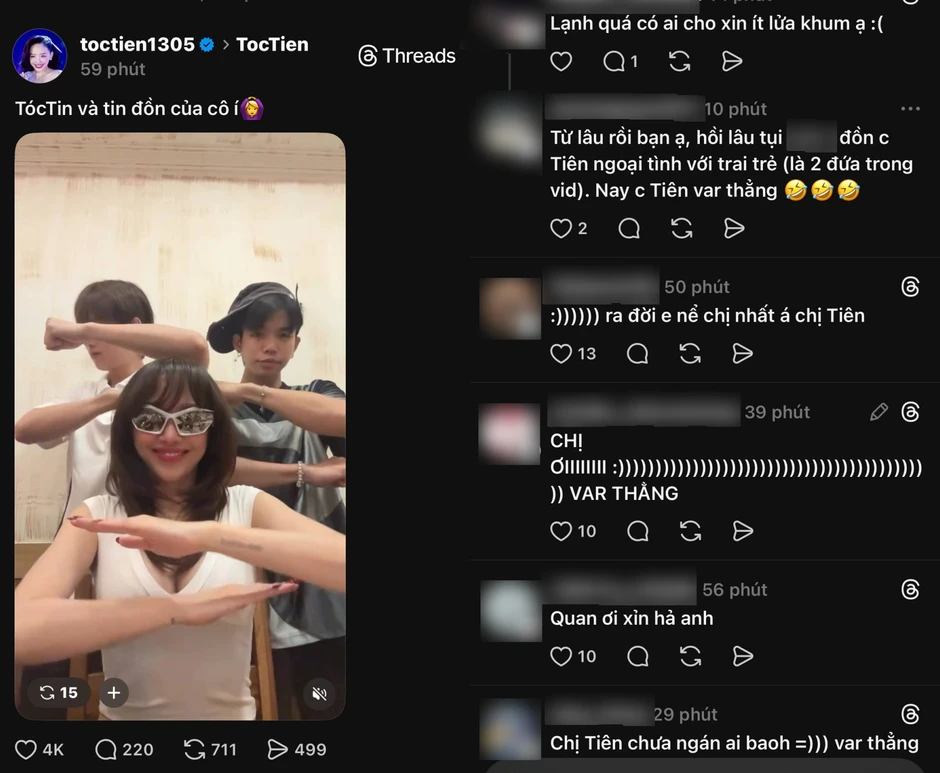 "Tóc Tiên và bạn trai mới" lên hot search "Tóc Tiên và bạn trai mới" lên hot search