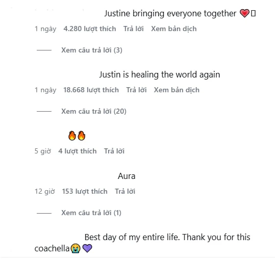 131 triệu lượt xem Justin Bieber hát karaoke ở Coachella, gần 30 năm chưa ai làm được điều này