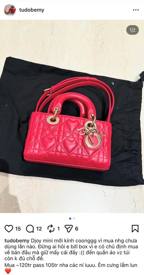 Á hậu Huyền My thanh lý túi 105 triệu nhưng bị soi 1 chi tiết khó chấp nhận: "40 triệu còn thấy đắt"