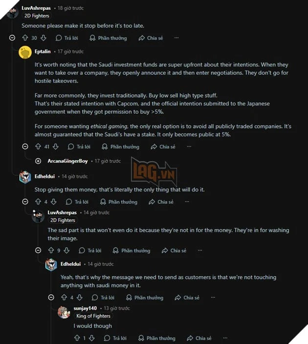 Ả Rập Xê Út Tăng Cường Đầu Tư Cổ Phần Cho Capcom Khiến Cộng Đồng Game Thủ Quan Ngại