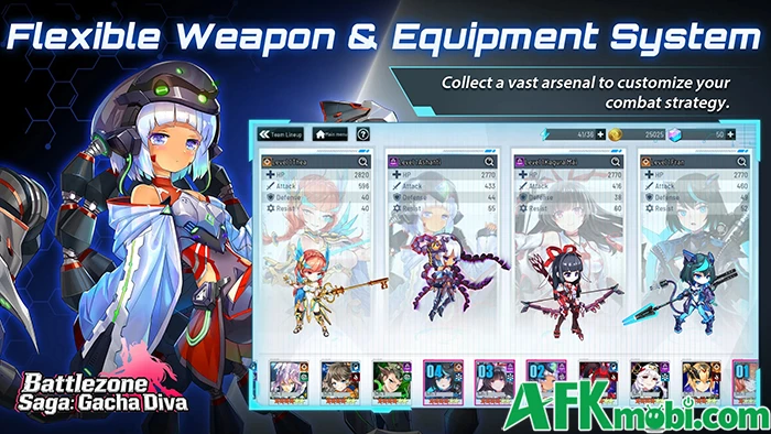 Battlezone Saga: Gacha Diva đưa bạn dẫn dắt các nữ chiến binh
