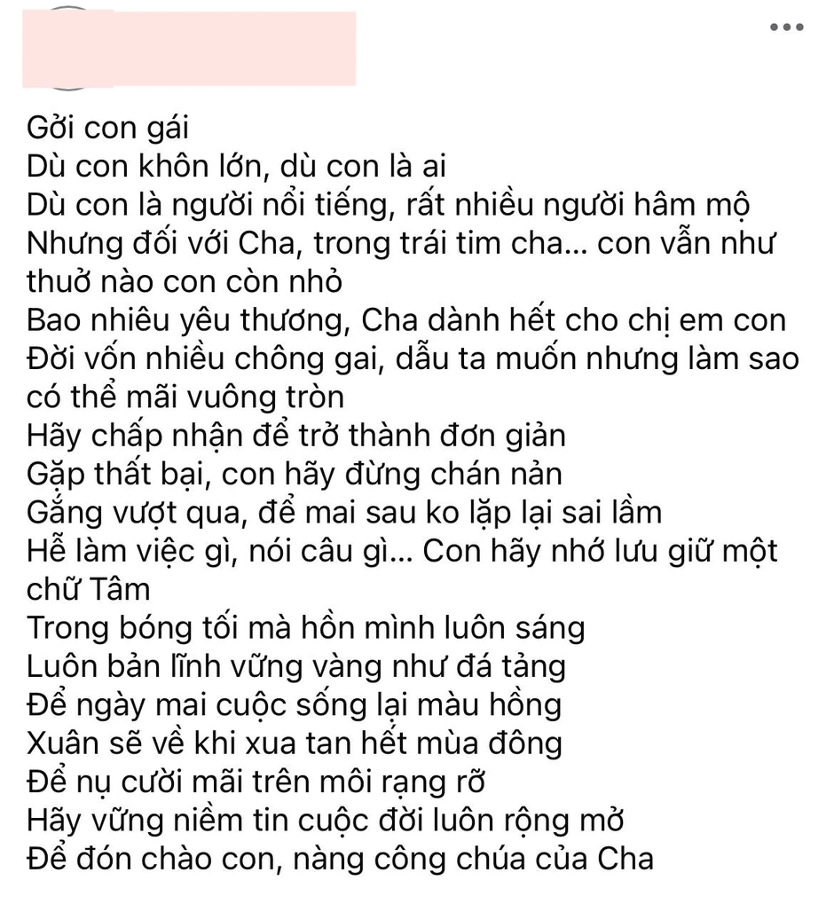 Bố Tóc Tiên dặn con gái: "Gắng vượt qua để mai sau không lặp lại sai lầm"