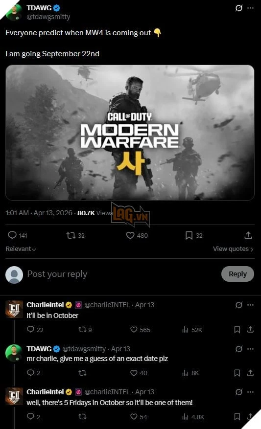 Call of Duty: Modern Warfare 4 Được Cho Là Sẽ Ra Mắt Vào Tháng 10 Năm Nay