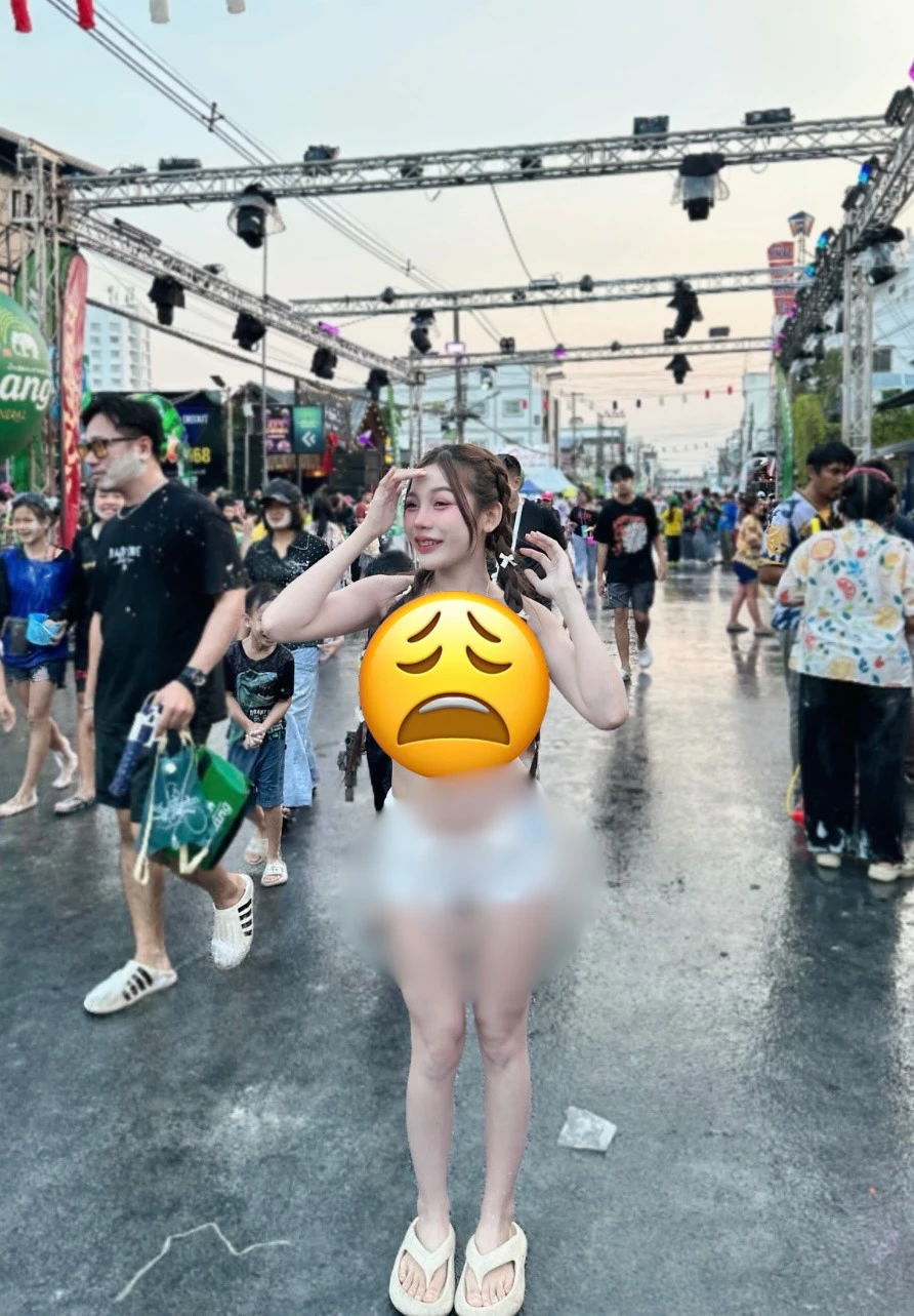 Cô gái diện đồ quá bạo đi té nước khiến netizen "bó tay", đẹp ở đâu?