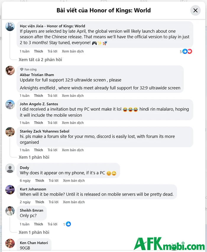 Cộng đồng game thủ sôi sục với tin tức về Honor of Kings: World