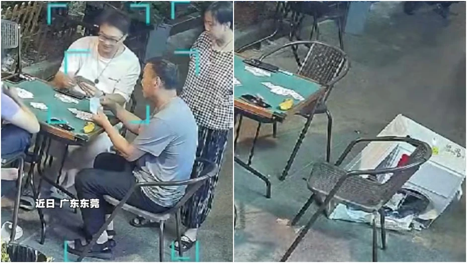 Cục nóng điều hòa trên cao bất ngờ rơi xuống sân, camera ghi lại khoảnh khắc khó tin