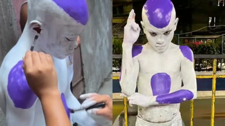 Cười ra nước mắt với màn cosplay Frieza bằng... sơn tường gây bão MXH
