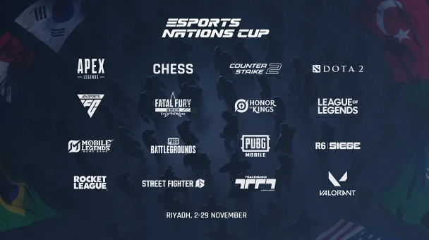 Hé lộ 16 tựa game thi đấu chính thức tại Esports Nations Cup 2026