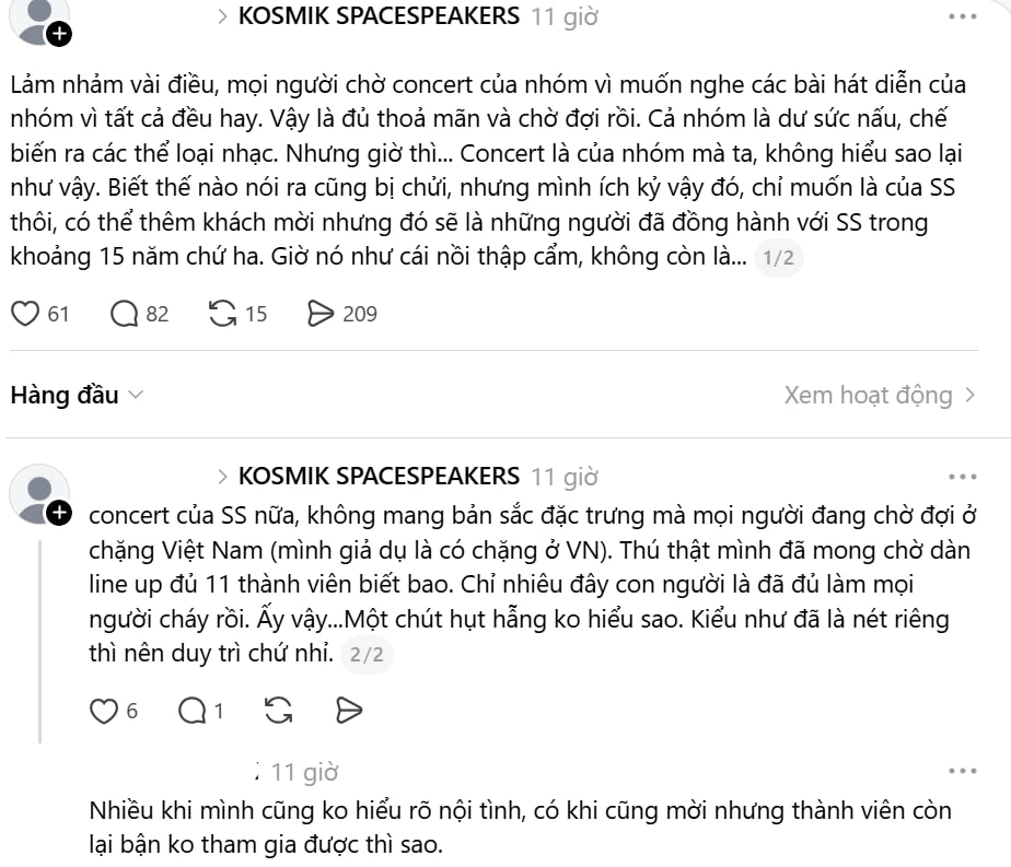 Line-up concert tại Mỹ của SpaceSpeakers bị chê “mất chất”