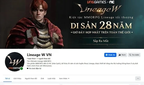 Lineage W bất ngờ mở fanpage tiếng Việt: sắp ra mắt tại Việt Nam và Đông Nam Á?