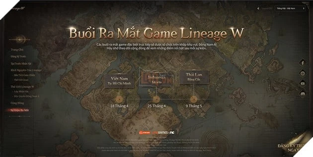 Lineage W ưu ái thị trường SEA với 3 showcase giới thiệu tổ chức riêng cho 3 quốc gia trong khu vực