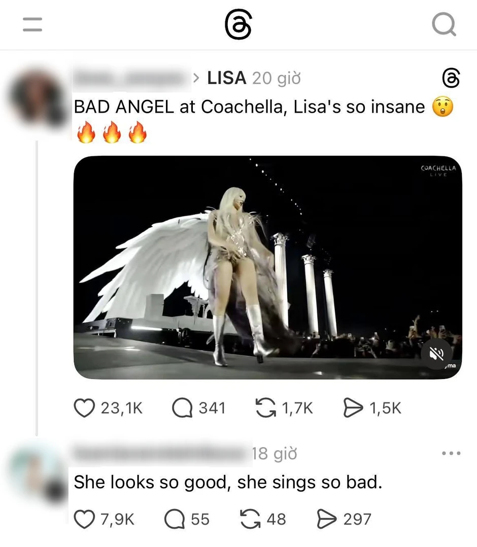 Lisa ở Coachella quá đẹp, nhưng giọng hát thì dở