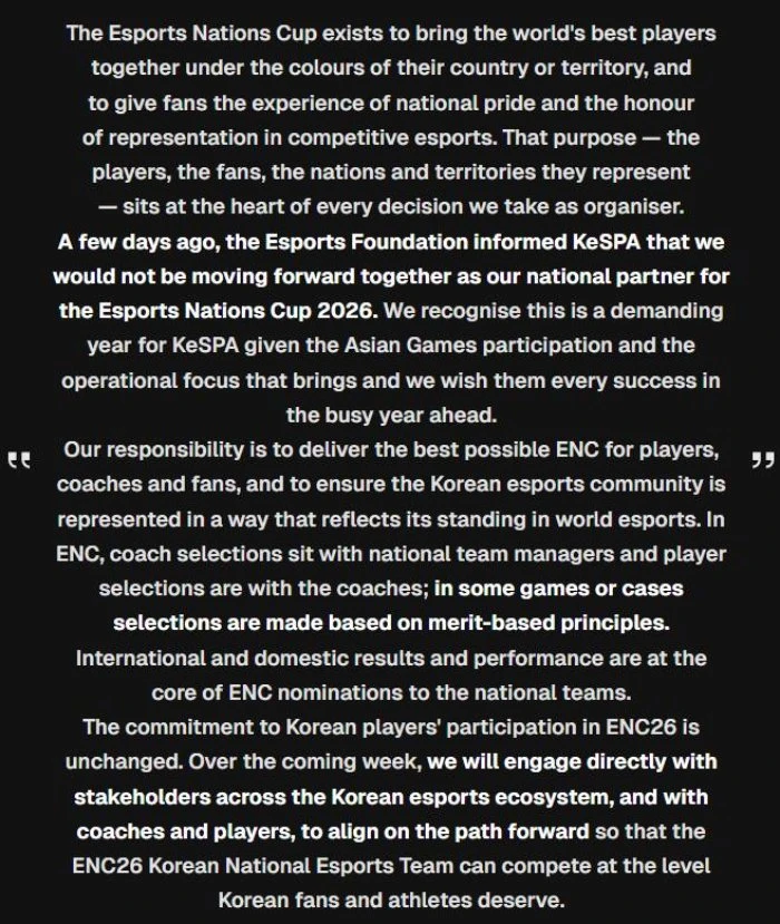 LMHT: Bất ngờ trước thông tin KesPA và Esports Nations Cup "bất hòa", Hàn chính thức bỏ giải