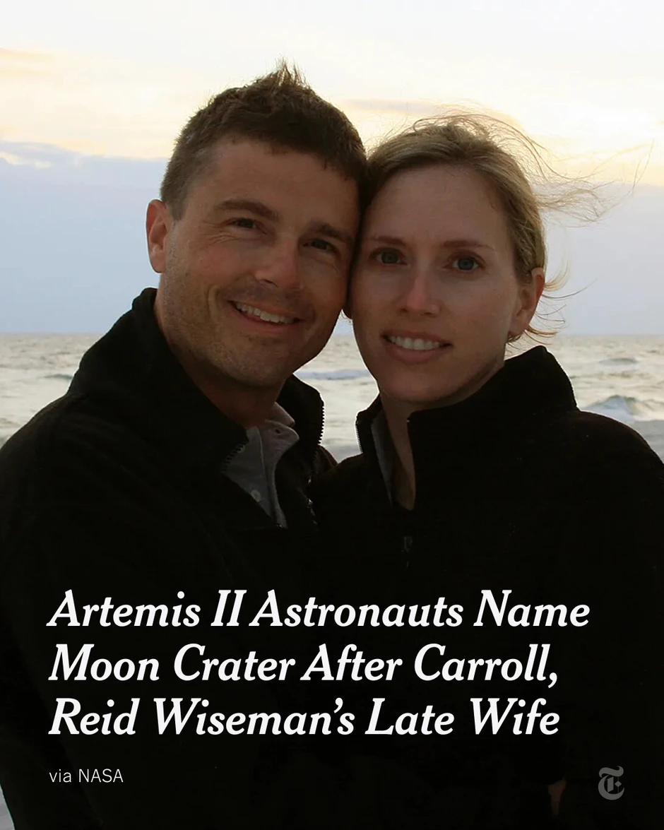 Miệng núi lửa trên Mặt Trăng được đề xuất đặt theo tên vợ quá cố của chỉ huy Artemis II: Khoảnh khắc vỡ òa cảm xúc! Miệng núi lửa trên Mặt Trăng được đề xuất đặt theo tên vợ quá cố của chỉ huy Artemis II: Khoảnh khắc vỡ òa cảm xúc!
