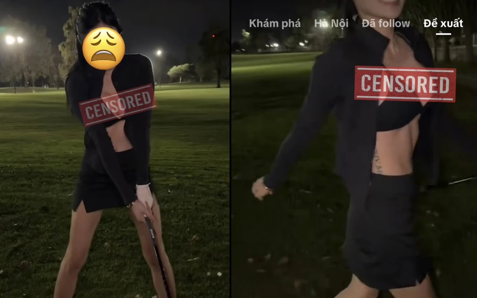Outfit "mặc như không" khi đi đánh golf, mỹ nhân hớ hênh lộ Q1 gây "nhức nhối"