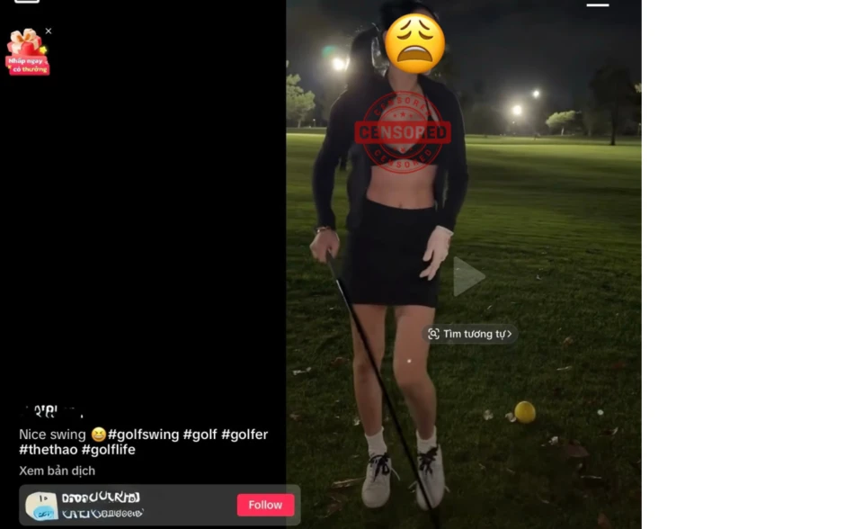 Outfit "mặc như không" khi đi đánh golf, mỹ nhân hớ hênh lộ Q1 gây "nhức nhối"