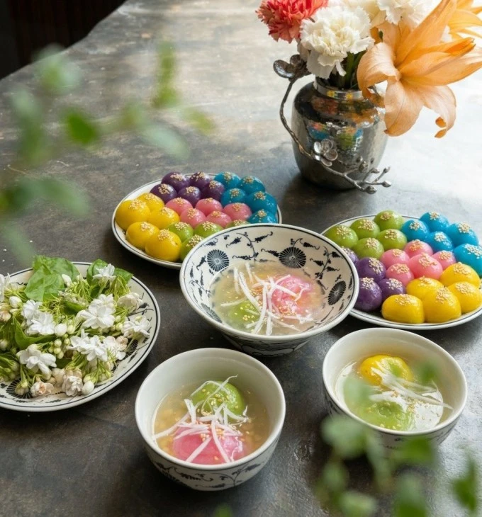 Phương Oanh cùng các con làm bánh trôi, bánh chay mừng Tết Hàn thực