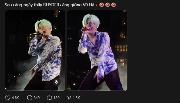 RHYDER ngày càng giống Vũ Hà