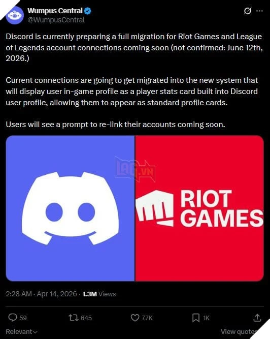 Riot Games Công Bố Kế Hoạch Tích Hợp Discord Vào Liên Minh Huyền Thoại Và VALORANT