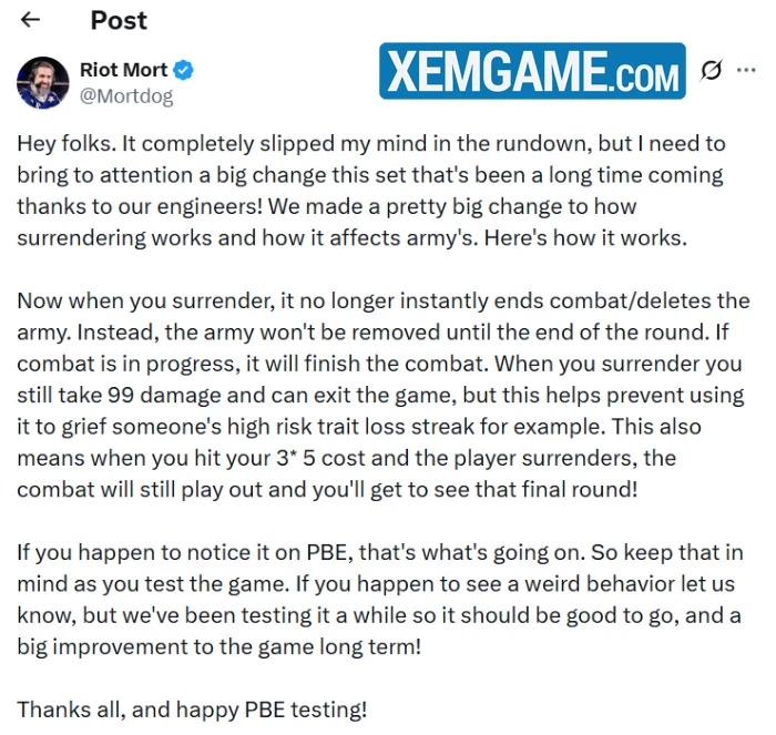 Riot Games xác nhận cố ý đầu hàng để phá người chơi khác sẽ biến mất trong ĐTCL mùa 17