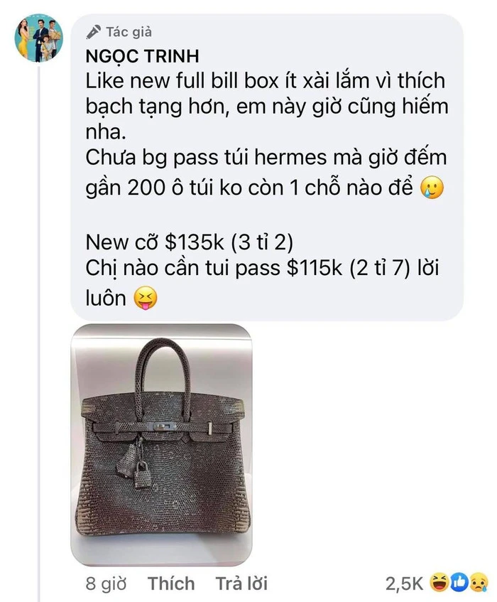 Showbiz từng chứng kiến "đại tiệc pass đồ" xa xỉ của Ngọc Trinh: Từ kim cương đến túi hiệu, tổng giá trị gần 30 tỷ! Showbiz từng chứng kiến "đại tiệc pass đồ" xa xỉ của Ngọc Trinh: Từ kim cương đến túi hiệu, tổng giá trị gần 30 tỷ!