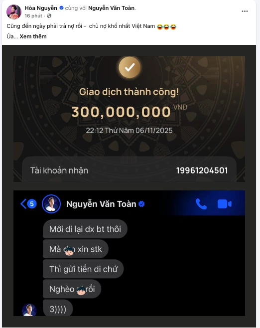 Số nợ của Hoà Minzy