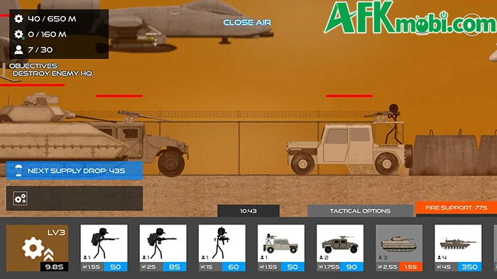 Stick Warfare: All Out War game phòng thủ phong cách thả lính