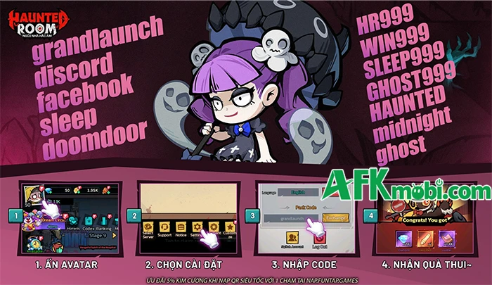 Tổng hợp gift code game Haunted Room: Ngôi Nhà Hắc Ám