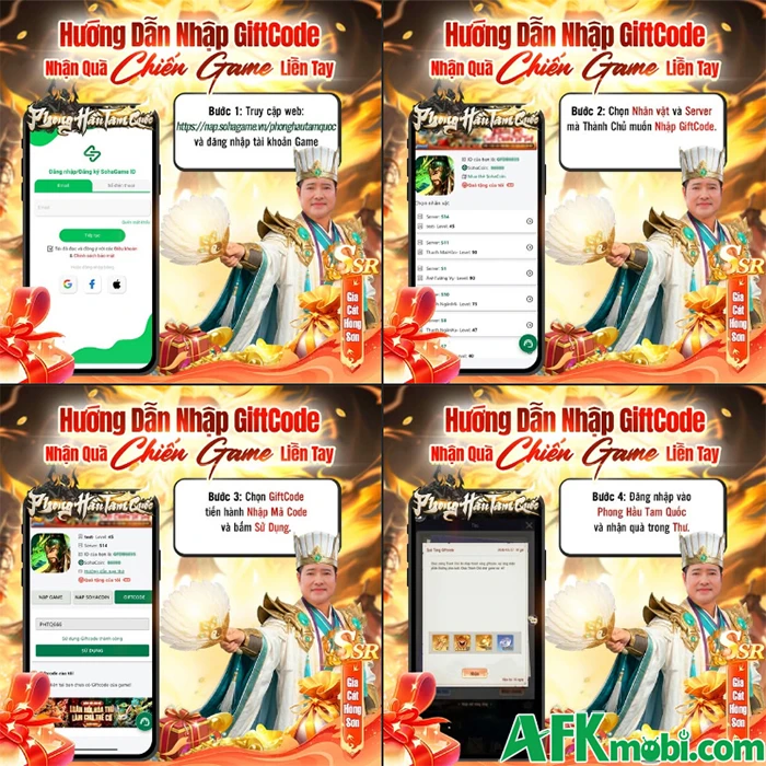 Tổng hợp gift code game Phong Hầu Tam Quốc mới nhất