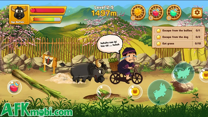 Trâu Phượt cho bạn điều khiển trâu chạy tránh chướng ngại vật