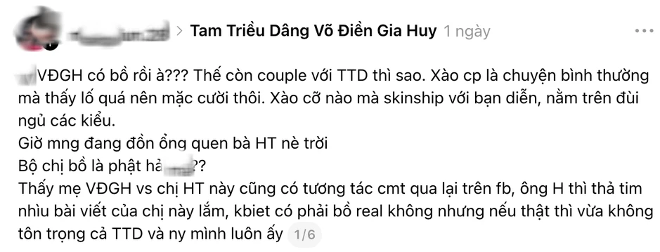 Võ Điền Gia Huy yêu người khác không phải Tam Triều Dâng?