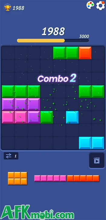 Blocky Blast Puzzle game giải đố sắp xếp các khối thành đầy hàng