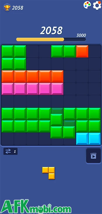 Blocky Blast Puzzle game giải đố sắp xếp các khối thành đầy hàng