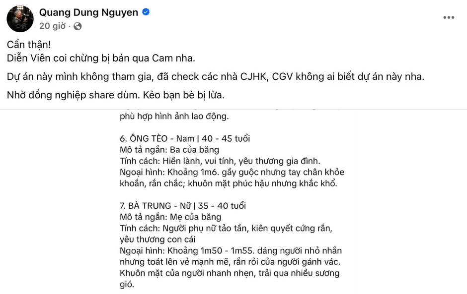 Cảnh báo lừa đảo nghiêm trọng trong giới giải trí Việt