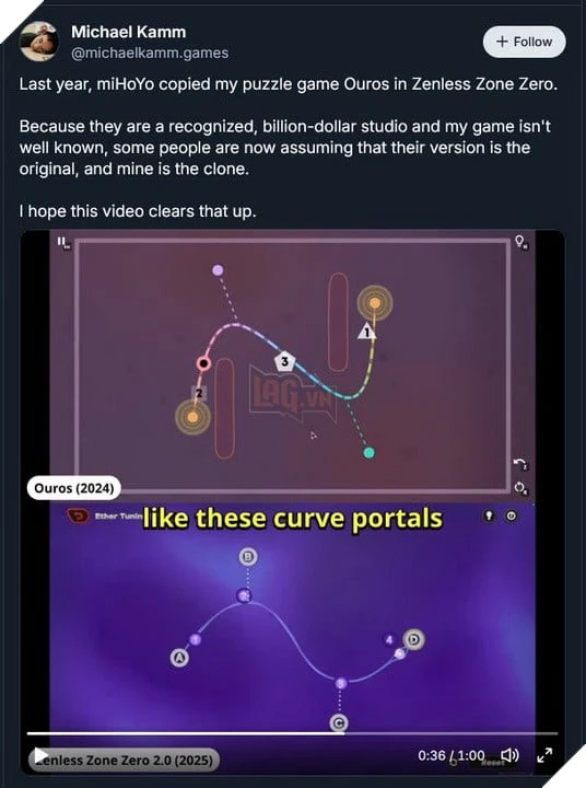 Indie dev tố HoYoverse sao chép minigame trong Zenless Zone Zero Indie dev tố HoYoverse sao chép minigame trong Zenless Zone Zero