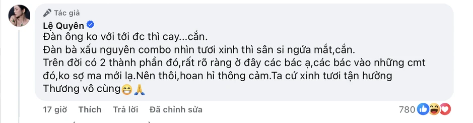 Lệ Quyên lại đáp trả thô tục Lệ Quyên lại đáp trả thô tục