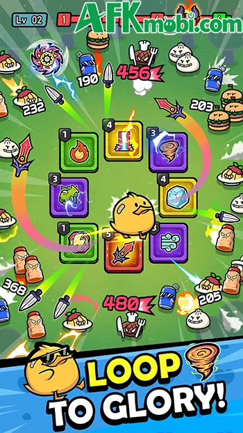 Loopy Ducky - Sắp xếp các vũ khí và kỹ năng lên vòng chạy của vịt