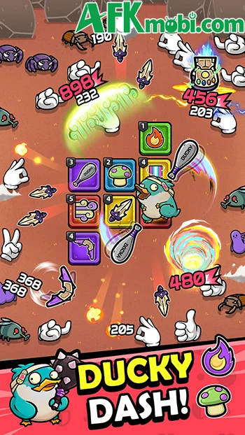 Loopy Ducky - Sắp xếp các vũ khí và kỹ năng lên vòng chạy của vịt