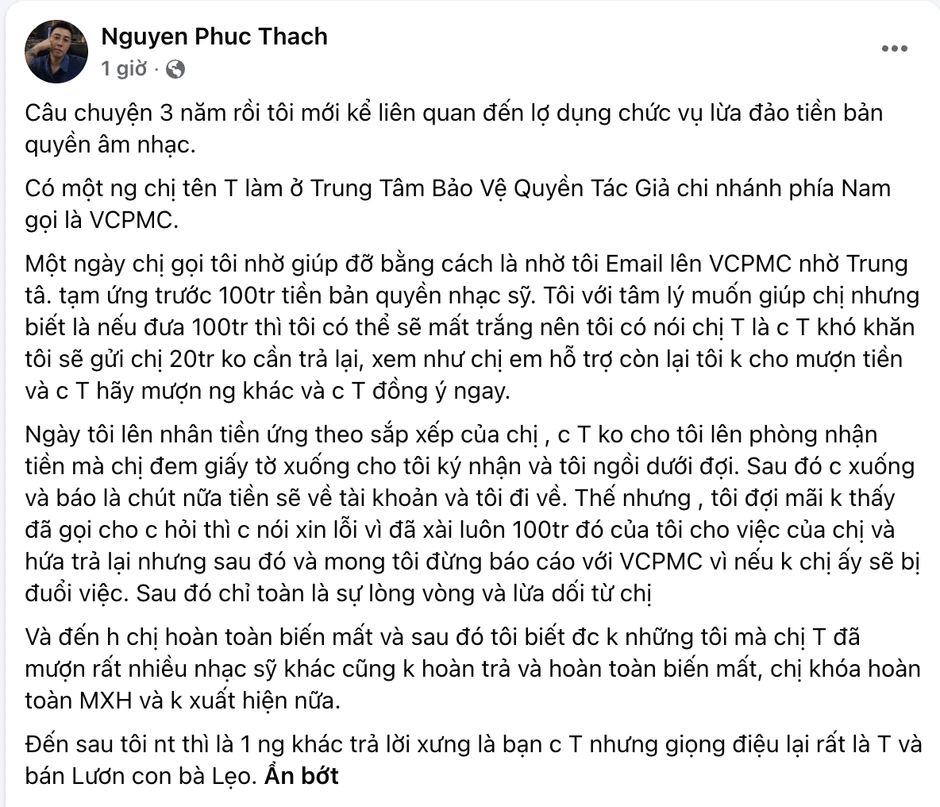 Only C tung tin nhắn tố một phụ nữ lừa đảo 100 triệu, nhắn tin đòi còn bị tỏ thái độ
