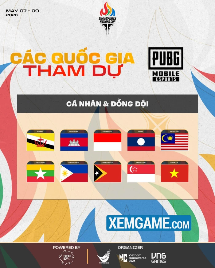 PUBG Mobile sẽ là bộ môn khai màn giải đấu Esports Nations Cup 2026